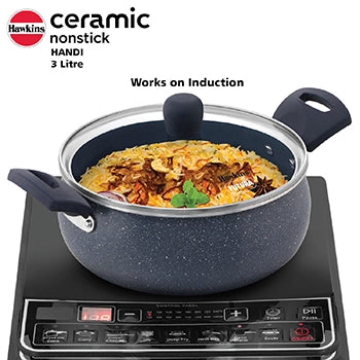 
Hawkins Induction Compatible Ceramic Nonstick Handi with Glass Lid
