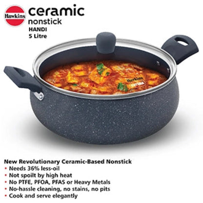 
Hawkins Induction Compatible Ceramic Nonstick Handi with Glass Lid
