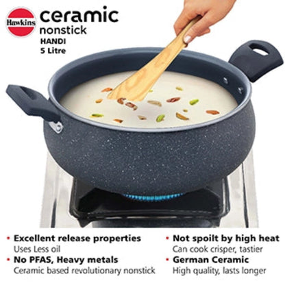 
Hawkins Induction Compatible Ceramic Nonstick Handi with Glass Lid
