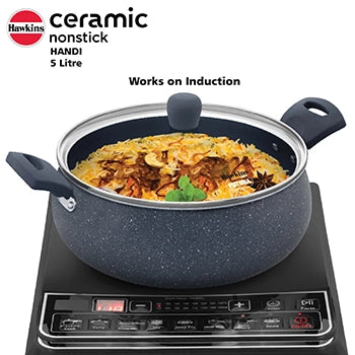
Hawkins Induction Compatible Ceramic Nonstick Handi with Glass Lid
