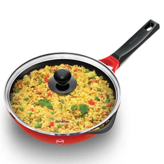 Hawkins Induction Compatible Die Cast Frying Pan 20 cm with Glass lid