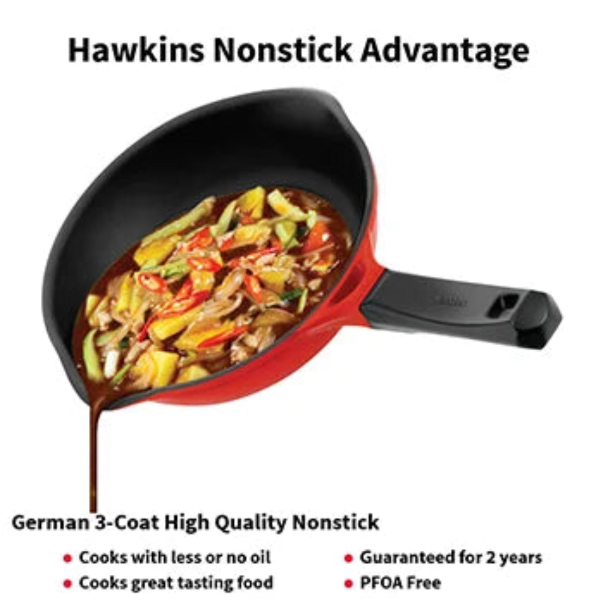 Hawkins Induction Compatible Die Cast Frying Pan 20 cm with Glass lid