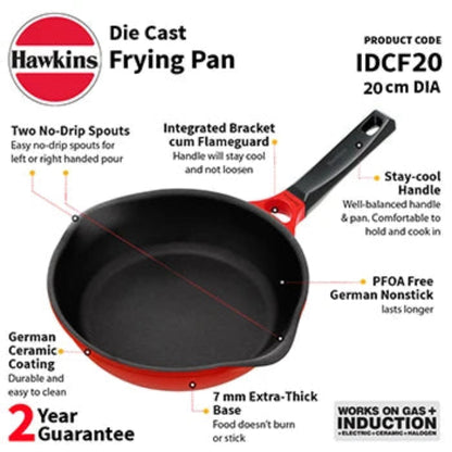 Hawkins Induction Compatible Die Cast Frying Pan 20 cm