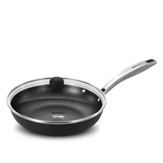 Futura By Hawkins Induction Compatible Futura Ironman 22 cm Slim Cast Iron Frying Pan with Glass Lid (IMF22G)