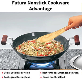Futura By Hawkins  Induction Compatible Nonstick Deep Fry Pan 2.5 Litre with Stainless Steel Lid (Flat Bottom, 3.25 mm Thick)