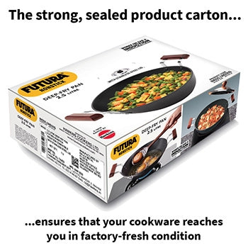 Futura By Hawkins  Induction Compatible Nonstick Deep Fry Pan 2.5 Litre with Stainless Steel Lid (Flat Bottom, 3.25 mm Thick)