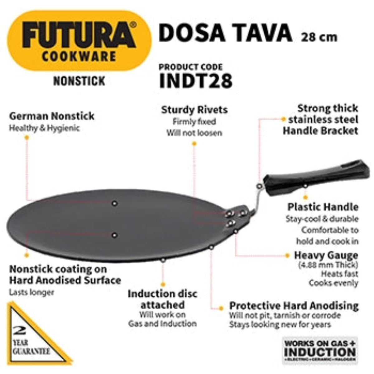 Futura By Hawkins Induction Compatible Nonstick Dosa Tava