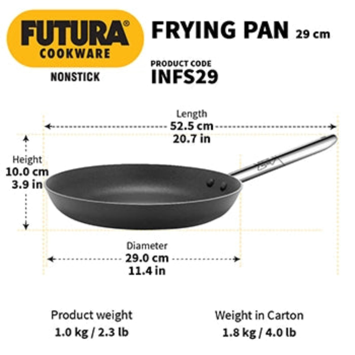 Futura By Hawkins Induction Compatible Nonstick Frying Pan 29 cm