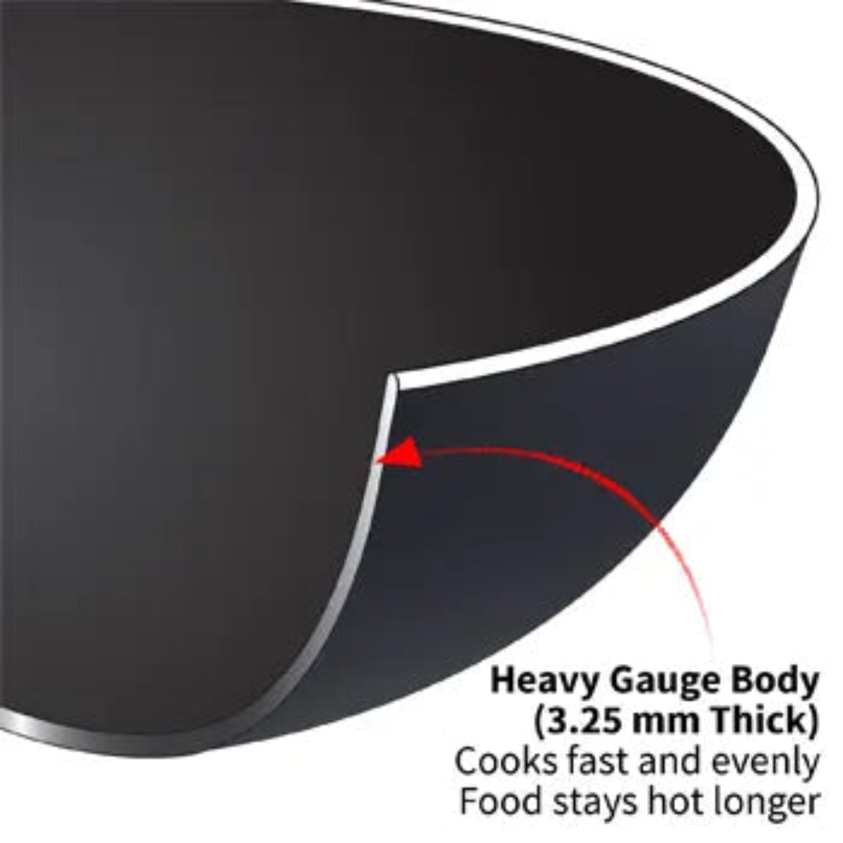 Futura By Hawkins Induction Compatible Nonstick  Kadhai  with Glass Lid