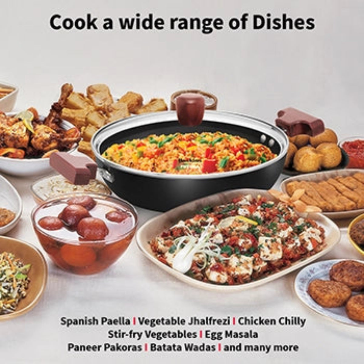 Futura By Hawkins Induction Compatible Nonstick  Kadhai  with Glass Lid
