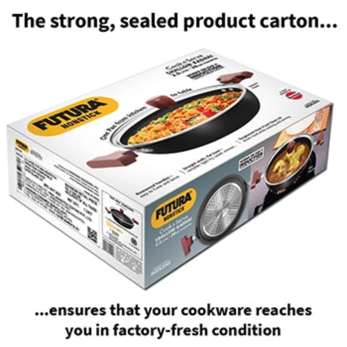 Futura By Hawkins Induction Compatible Nonstick  Kadhai  with Glass Lid