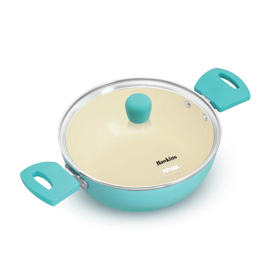 Hawkins Aqua Die Cast Cook n Serve Casserole with Glass Lid