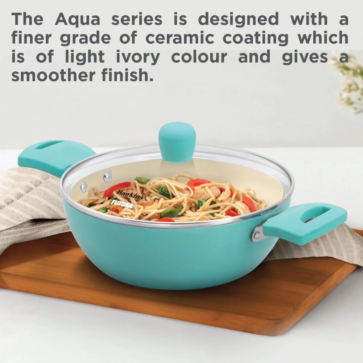 Hawkins Aqua Die Cast Cook n Serve Casserole with Glass Lid