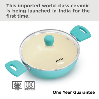 Hawkins Aqua Die Cast Cook n Serve Casserole with Glass Lid