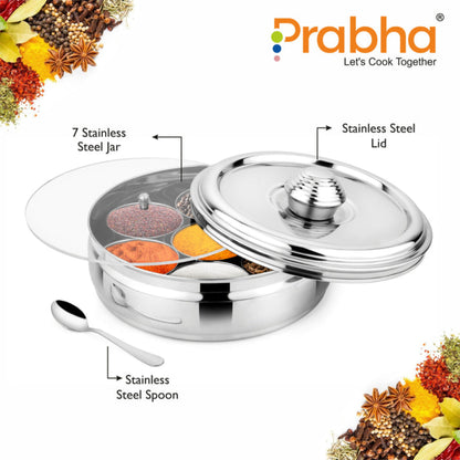 Prabha Stainless Steel Imperial Spice Box - Best for Home & Kitchen