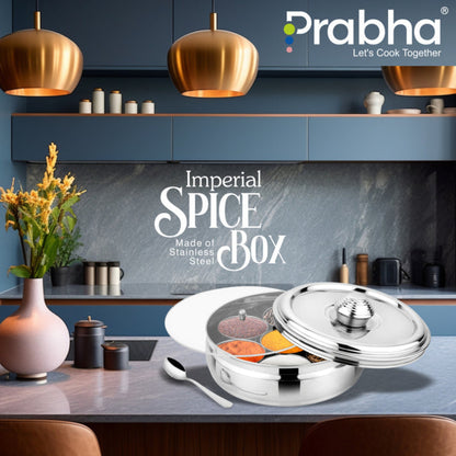 Prabha Stainless Steel Imperial Spice Box - Best for Home & Kitchen