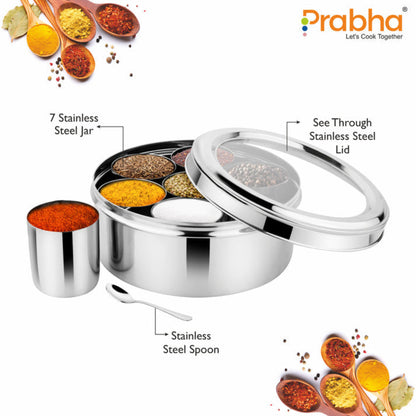 Prabha Jumbo Spice Box With See Through Lid