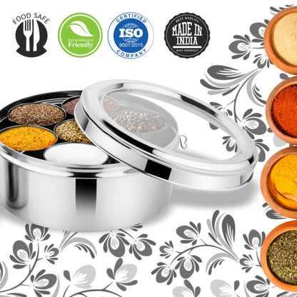 Prabha Jumbo Spice Box With See Through Lid