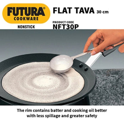 Futura By Hawkis Nonstick Flat Tava 30 cm (Plastic Handle, 4.88 mm Thick) (NFT30P)