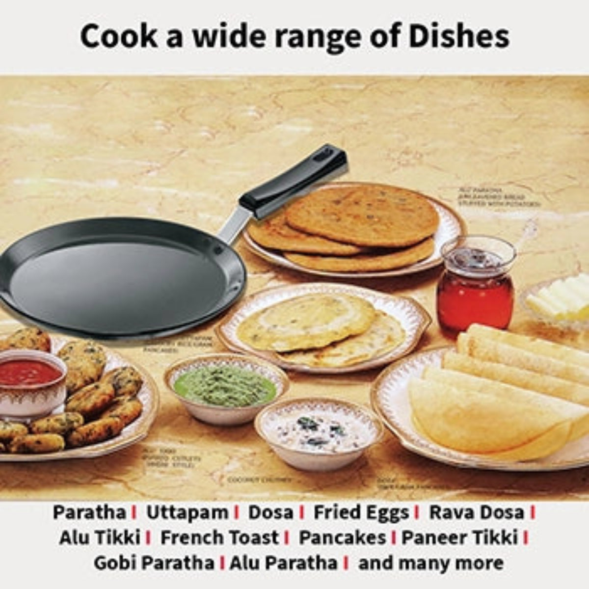 Futura By Hawkis Nonstick Flat Tava 30 cm (Plastic Handle, 4.88 mm Thick) (NFT30P)