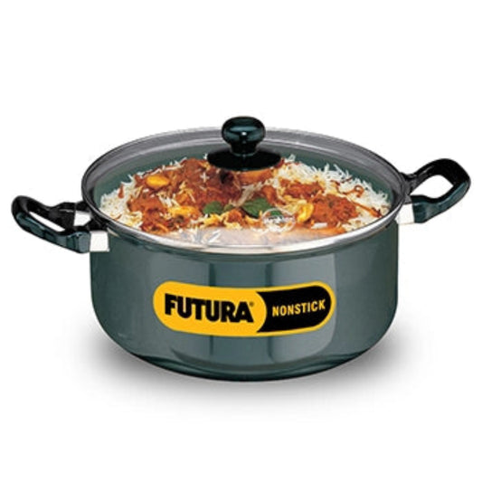 Futura By Hawkins Nonstick Cook-n-Serve Stewpot 5 Litre with Glass Lid (3.25 mm Thick)