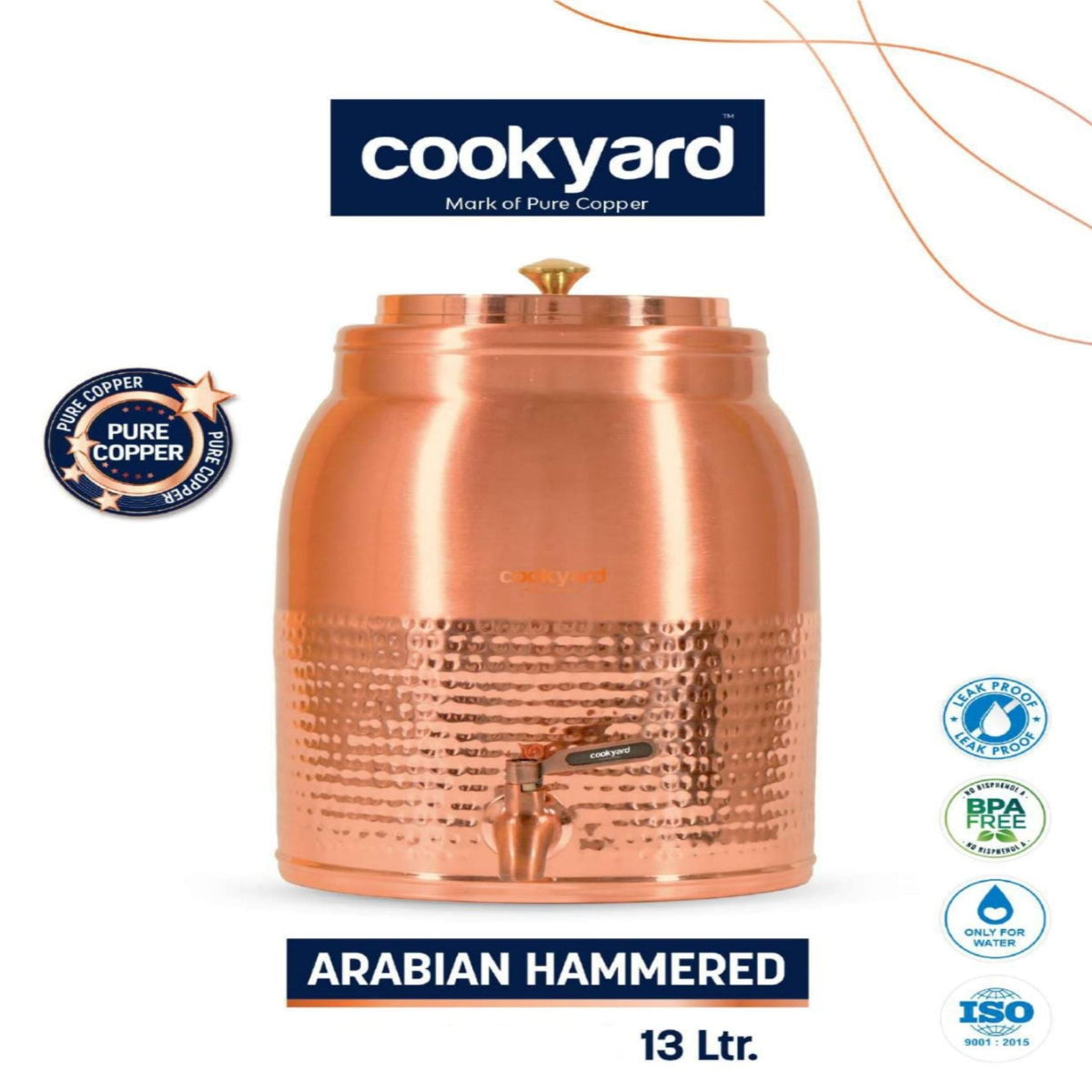 Cookyard Arabian Hammered Water Dispenser 9 Litre & 13 Litre