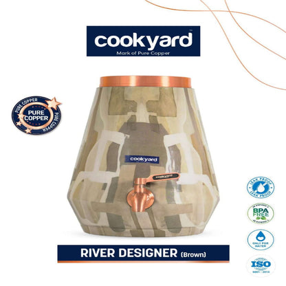 CookYard River Designer Brown Copper Water Dispenser 5L | 8L | 13L