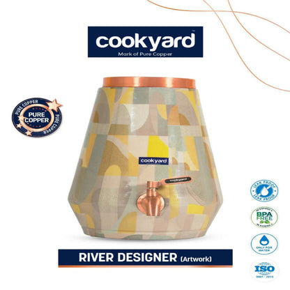 CookYard River Designer Artwork Copper Water Dispenser 5L | 8L | 13L