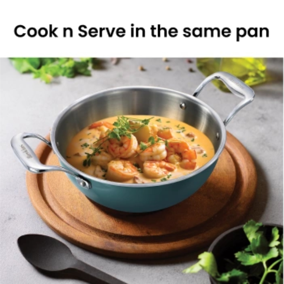 Hawkins Induction Compatible Olive PRO Deep-Fry Pan 2.5 Litre with Glass Lid 