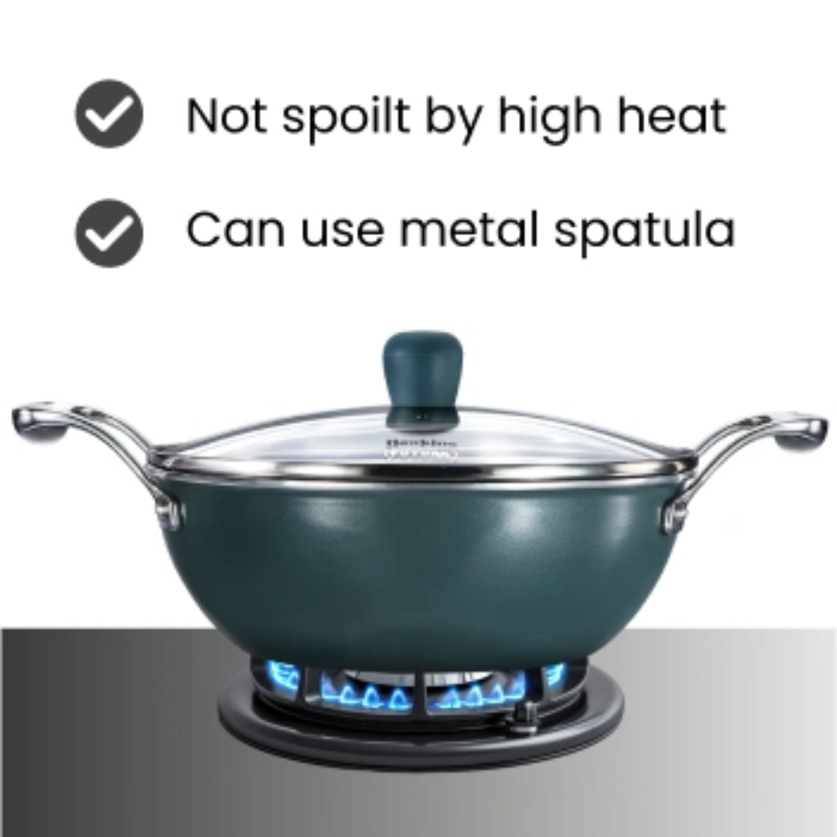 Hawkins Induction Compatible Olive PRO Deep-Fry Pan 2.5 Litre with Glass Lid 