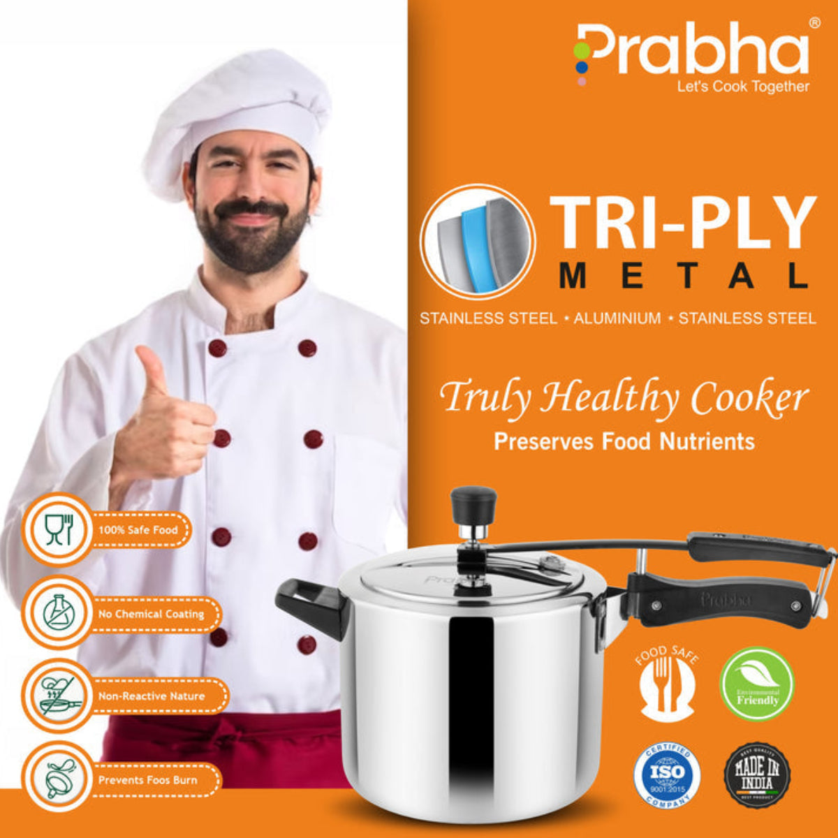 Prabha Prochef Triply Pressure Cooker