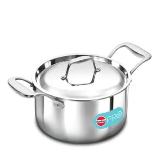 Hawkins Induction Compatible SS Tri-ply PRO Milk Pan 3 Litre with Stainless Steel Lid (PSMP30S)