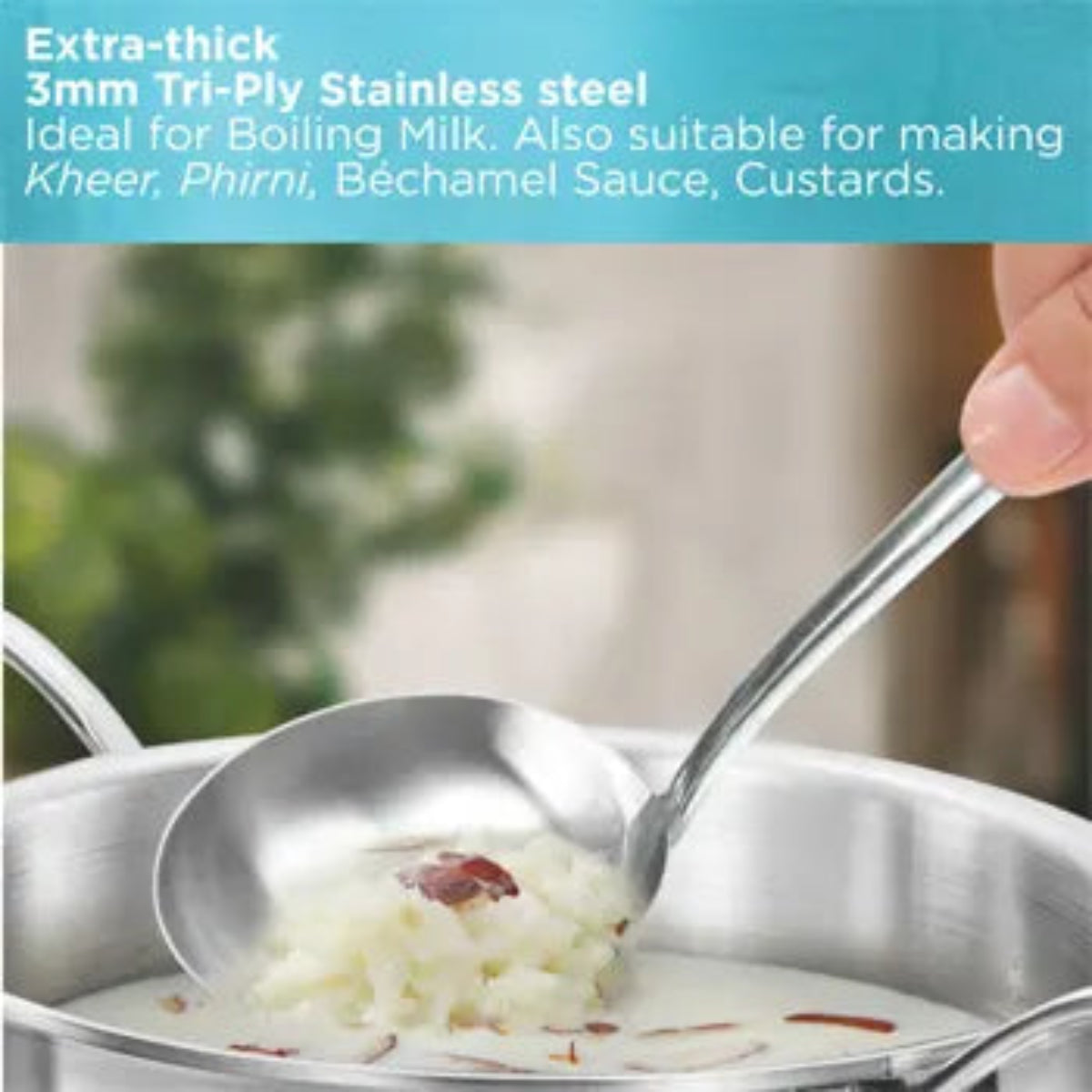Hawkins Induction Compatible SS Tri-ply PRO Milk Pan 3 Litre with Stainless Steel Lid (PSMP30S)