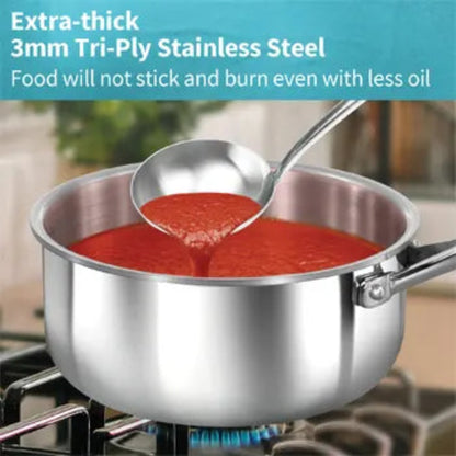 Hawkins Induction Compatible SS Tri-ply PRO Sauce Pan  with Stainless Steel Lid