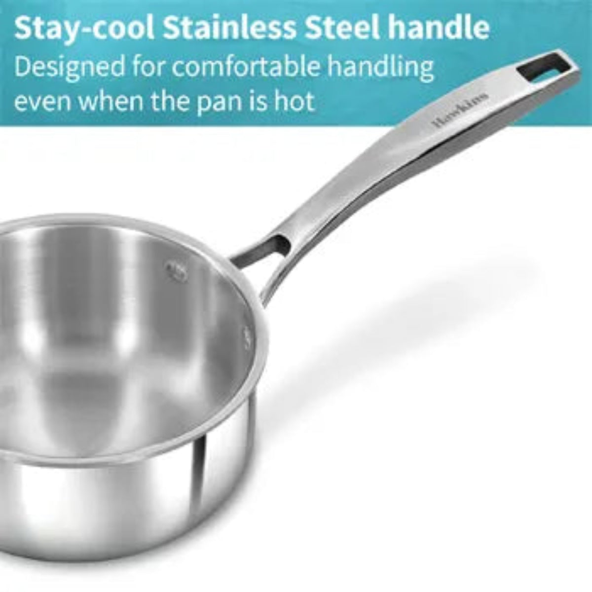 Hawkins Induction Compatible SS Tri-ply PRO Sauce Pan  with Stainless Steel Lid