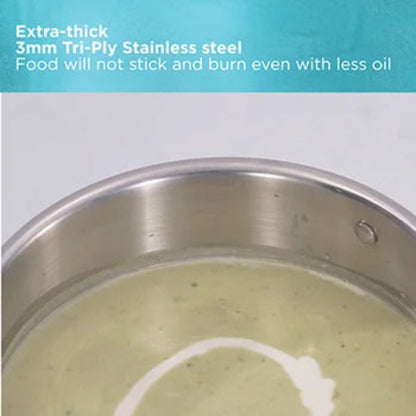 Hawkins Induction compatible SS Tri-ply PRO Sauce Pan 2.5 Litre with Stainless Steel Lid (PSSP25S)