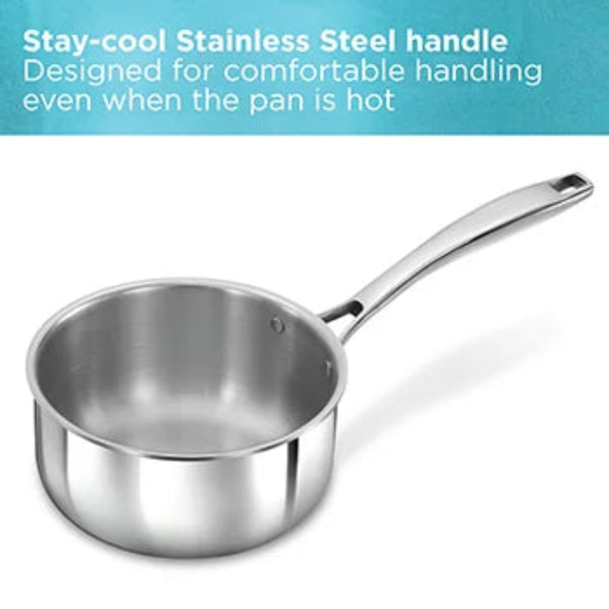 Hawkins Induction compatible SS Tri-ply PRO Sauce Pan 2.5 Litre with Stainless Steel Lid (PSSP25S)