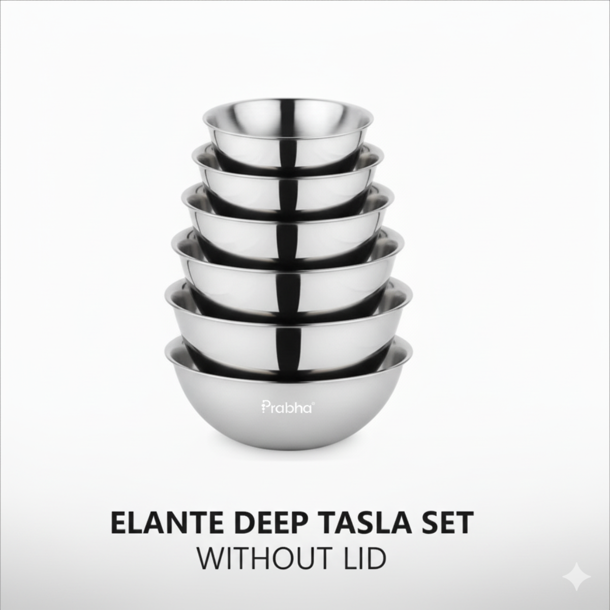 Prabha Elante Triply Tasla Set 6 Pcs ( 16cm, 18cm, 20cm, 22cm, 24cm, 26cm)