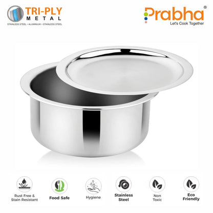 Prabha Elante Tri-ply Tope With Lid