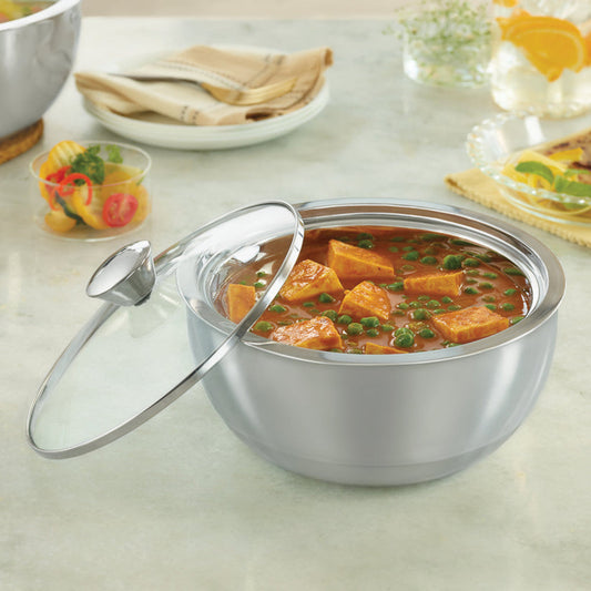 Borosil Servefresh Curry Server With Glass Lid