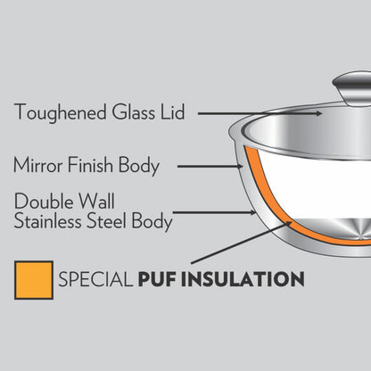 Borosil Servefresh Handi Server With Glass Lid