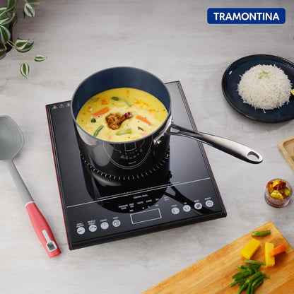 Tramontina Fusao EX+ 16cm Ceramic Stainless Steel Tri-Ply Sauce Pan with SS Lid - 2.1L