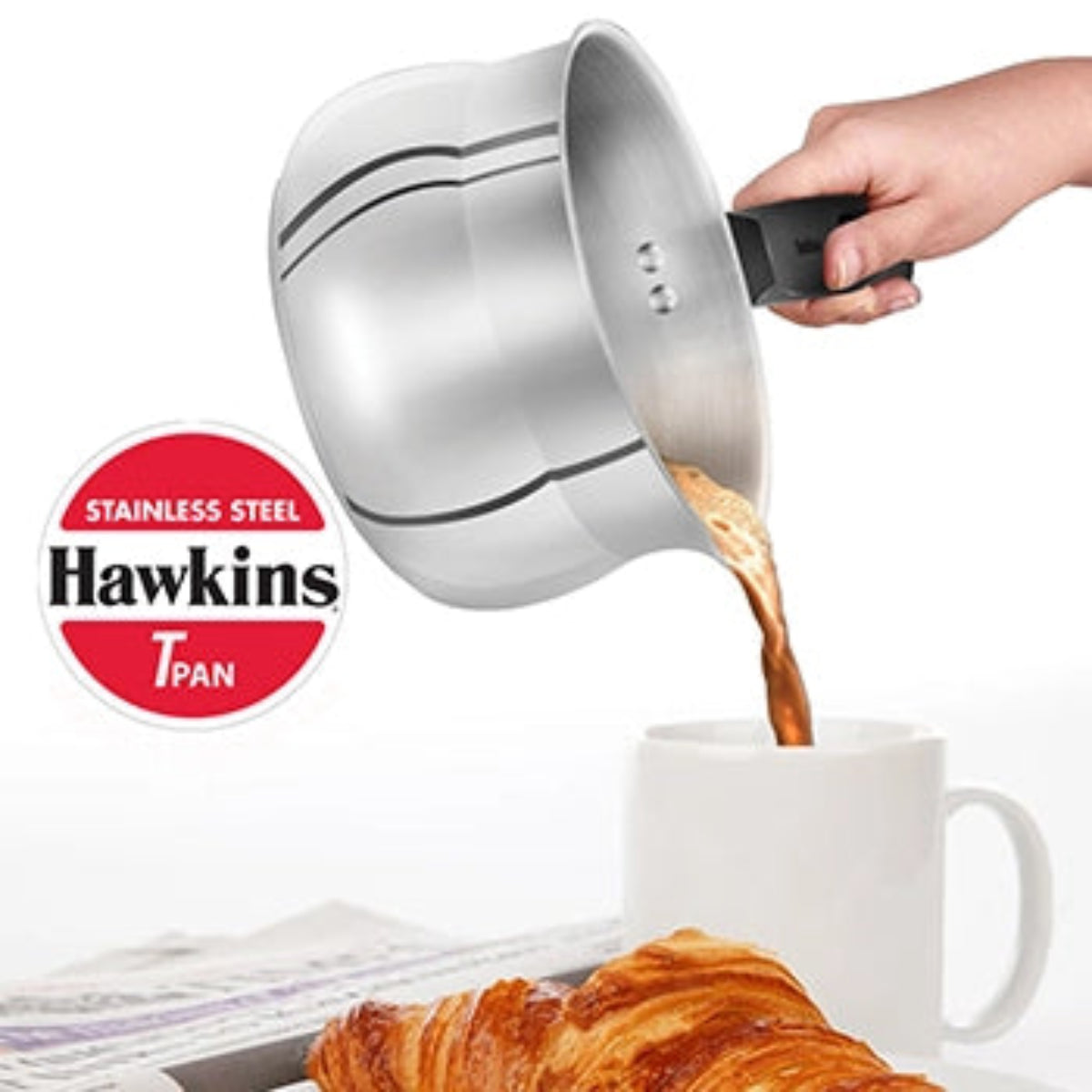 Hawkins Induction Compatible Stainless Steel T Pan 1.5 Litre (4.7 mm Thick)