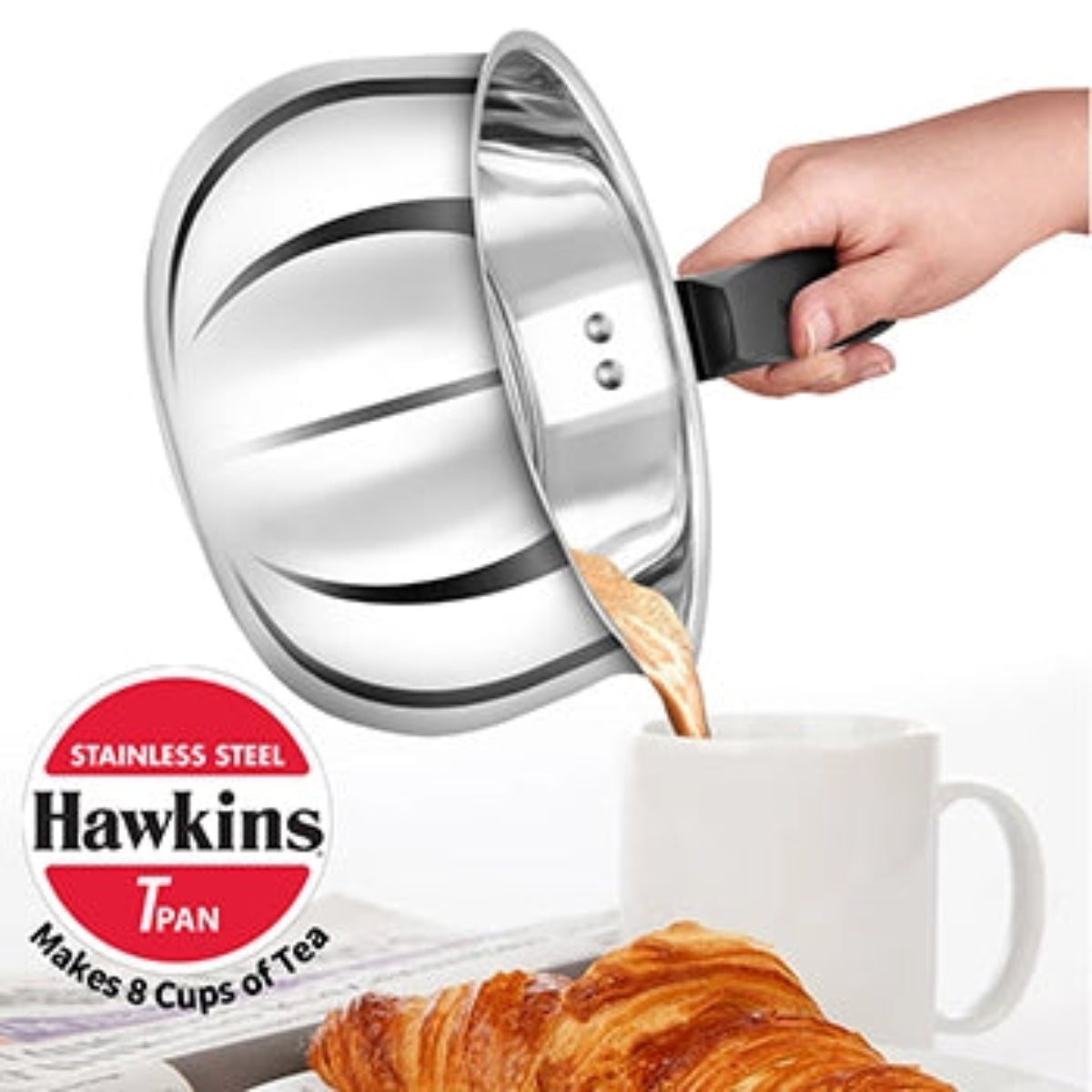 Hawkins Induction Compatible Stainless Steel T Pan 2 Litre