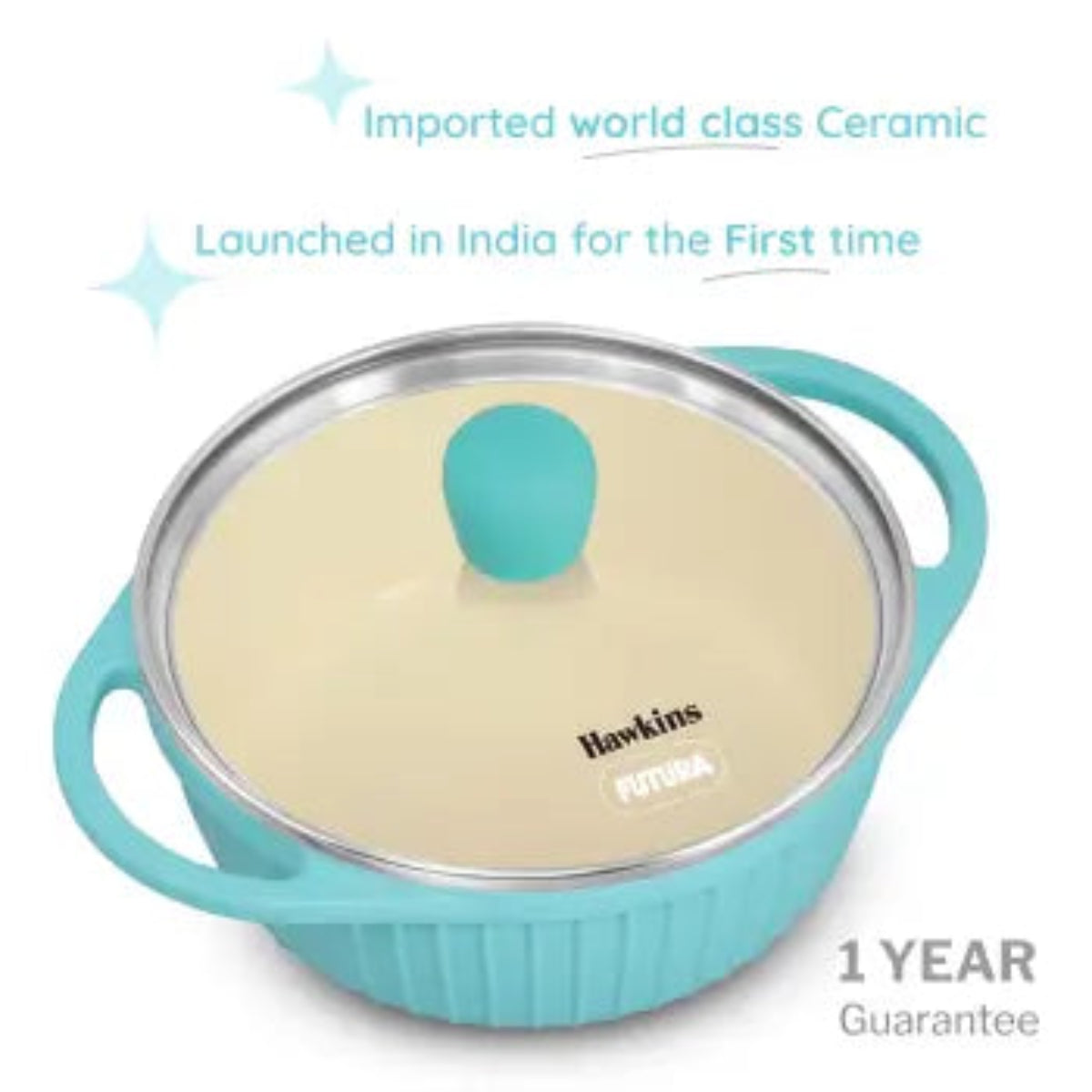 Hawkins Aqua Baby Casserole 1.25 Litre with Glass Lid