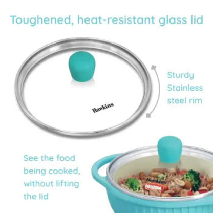 Hawkins Aqua Baby Casserole 1.25 Litre with Glass Lid