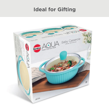 Hawkins Aqua Baby Casserole 1.25 Litre with Glass Lid