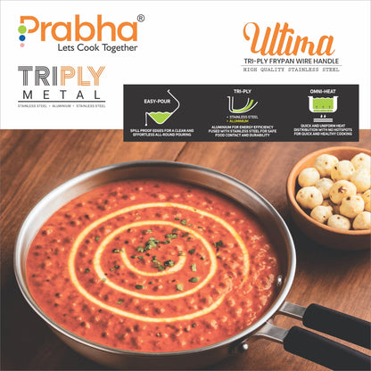 Prabha Ultima Triply Frypan Wire Handle Without Lid
