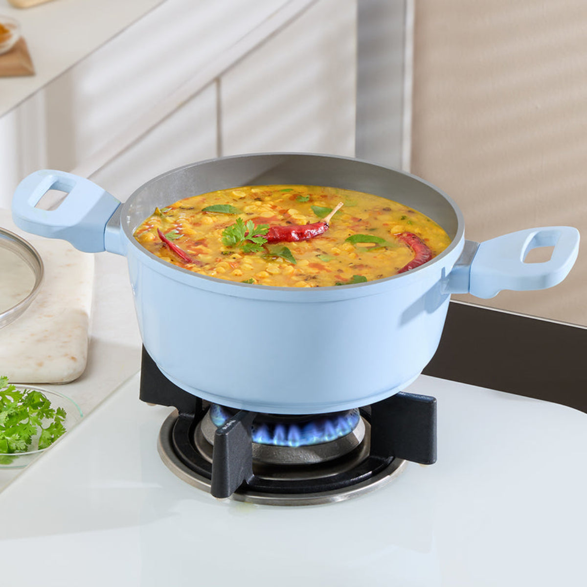 Borosil Vajra Ceramic Casserole With Glass Lid