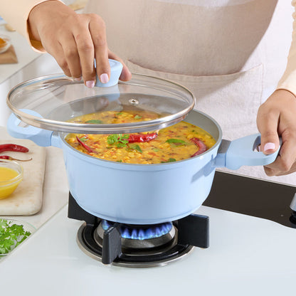 Borosil Vajra Ceramic Casserole With Glass Lid